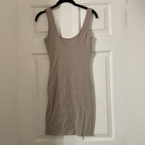 Ribbed Tan Dress